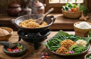 Gudangan Sayuran Kukus Kelapa Parut, Cara Menyangrai Kelapa Tanpa Minyak Tambahan